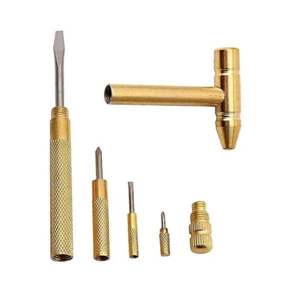 Durable Brass Hammer 5-in-1 Mini Hammer Copper Plated - Image 2